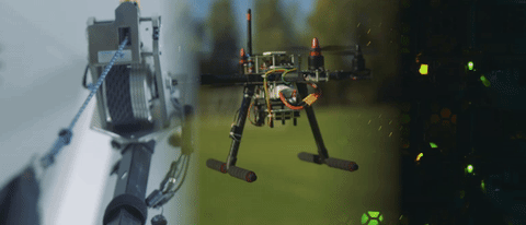 Drone hovering in the air