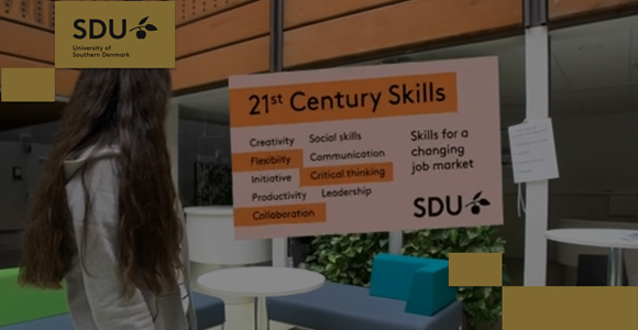 Et billede af en studerede på SDU brugt til at vise, hvorfor det er en fordel at læse en kandidat