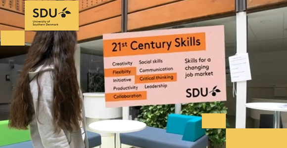 Et billede af en studerede på SDU brugt til at vise, hvorfor det er en fordel at læse en kandidat