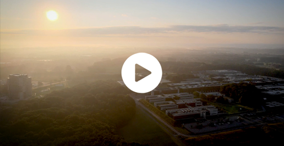 Et billede af Odense Campus set oppe fra