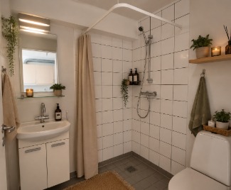Bathroom at Grejsdalsvej in Vejle, student housing for full degree international students at SDU