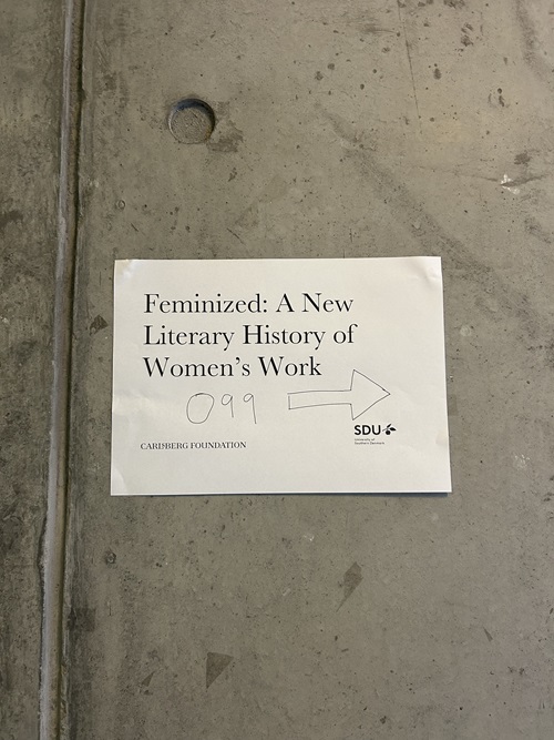 sign stating: Feminized: New Literary History of Women's Work